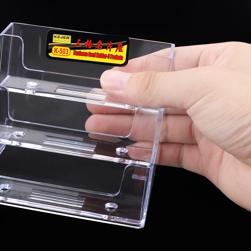 1 Pcs Exclusive For Exhibition Multi-layer Plastic Desktop Business Card Holder Desk Shelf Box Storage Transparent transparent storage box,storage box,desk organizer,storage organizer
