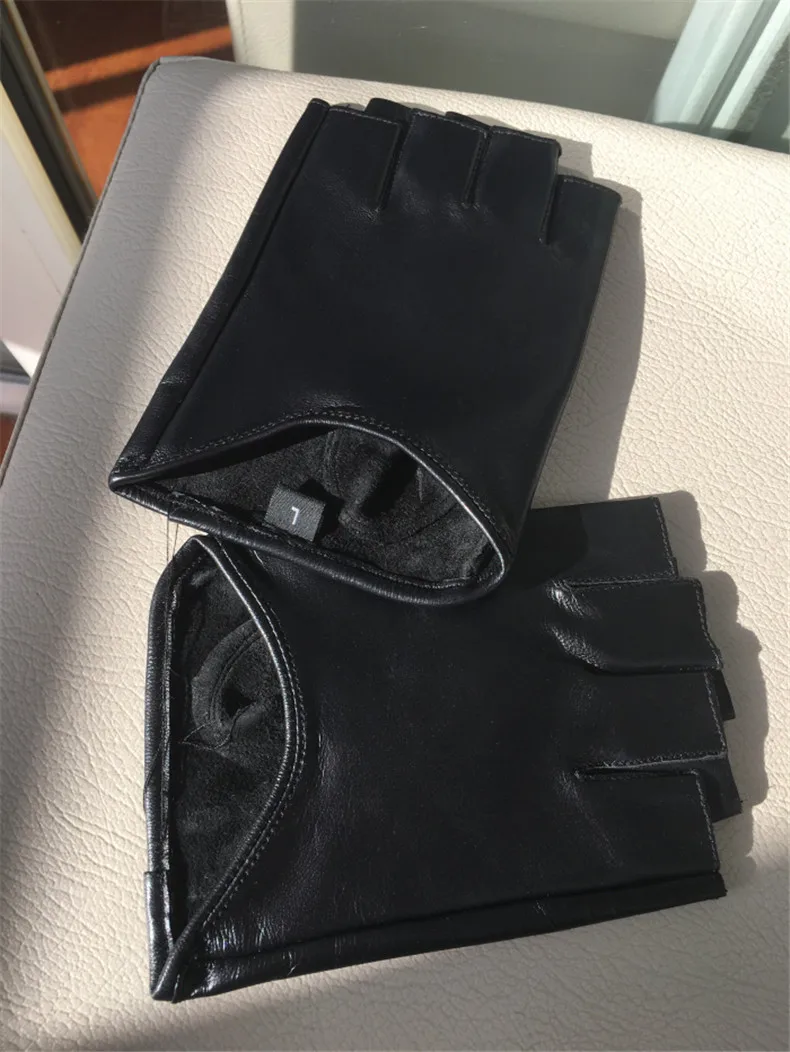 Натуральная кожа чистая козлиная кожа черные перчатки без пальцев Ультра короткие перчатки для вождения локомотив сенсорная функция женские WZP18