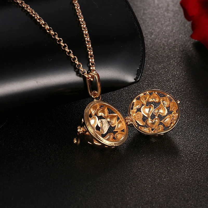 New Mexico Chime Music Angel Ball Caller Locket Necklace Vintage Pregnancy  Necklace Aroma Essential Oil Diffuser Pendant Jewelry