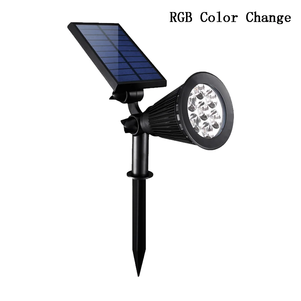 RGB Color Change 7 светодиодный светильник на солнечных батареях, светильник для лужайки, светильник для сада, регулируемый, 7 цветов в 1, настенный светильник, ландшафтный светильник для декора патио - Испускаемый цвет: RGB Color Change