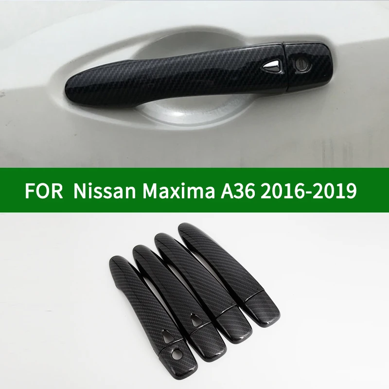 Для Nissan Maxima A36 2016-2019 крышка ручки двери автомобиля черное углеродное волокно Узор