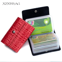 XZXBBAG Аллигатор принт спилок держатель для карт для мужчин и женщин Hasp ID Кредитная карта сумка чехол для визиток 26 Слот держатель для карт