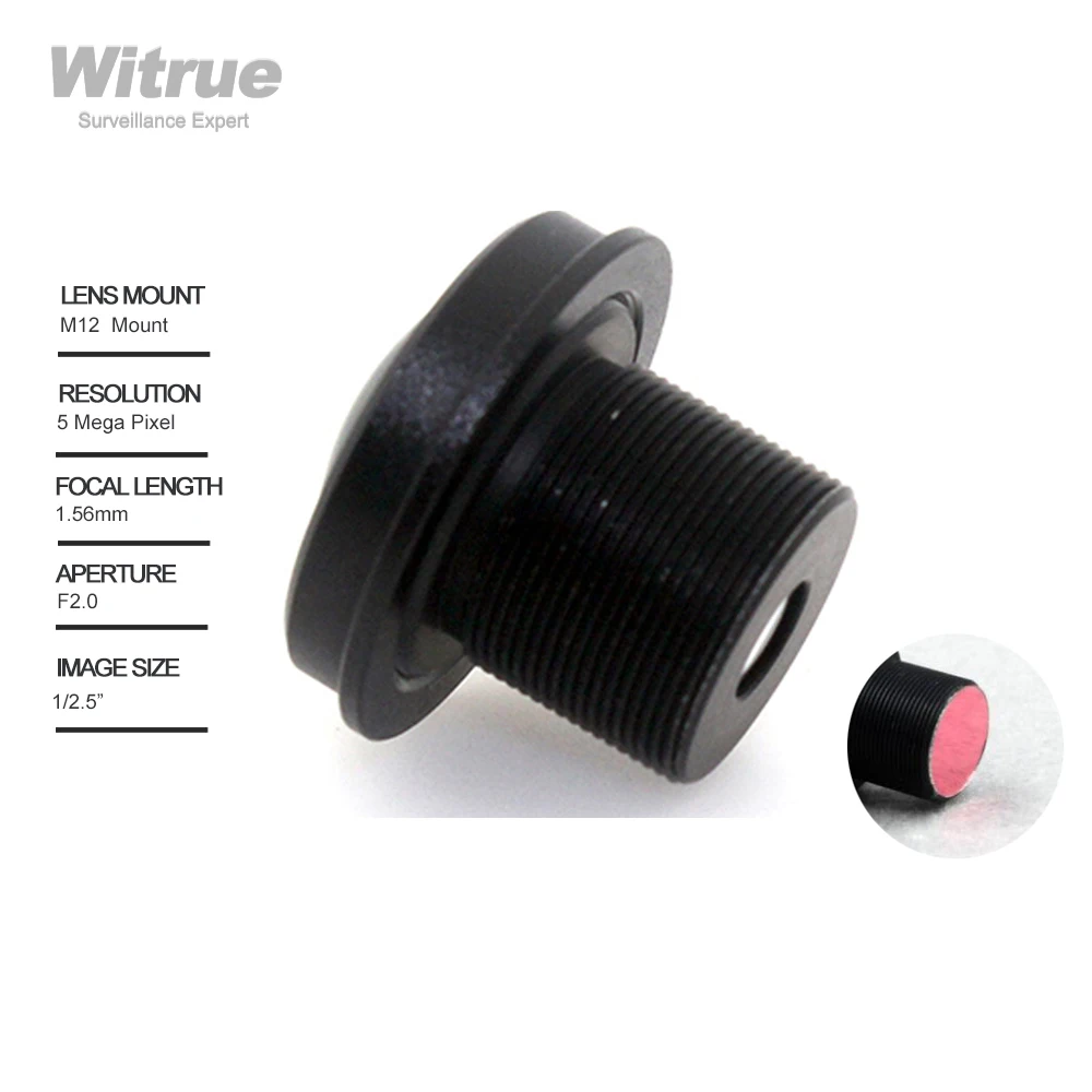 Witrue   1.56mm 180  M12 Ʈ 5 ް ȼ F2.0  650nm IR    ׼ ī޶
