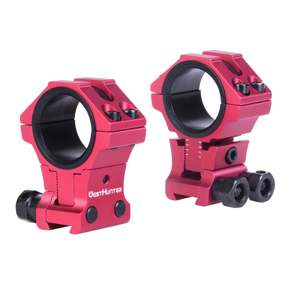WESTHUNTER Adjustable Profile Raise Dovetail Mounts Precision 11mm Rails CNC 30mm/25.4mm High Profile Hunting Rifle Scope Rings