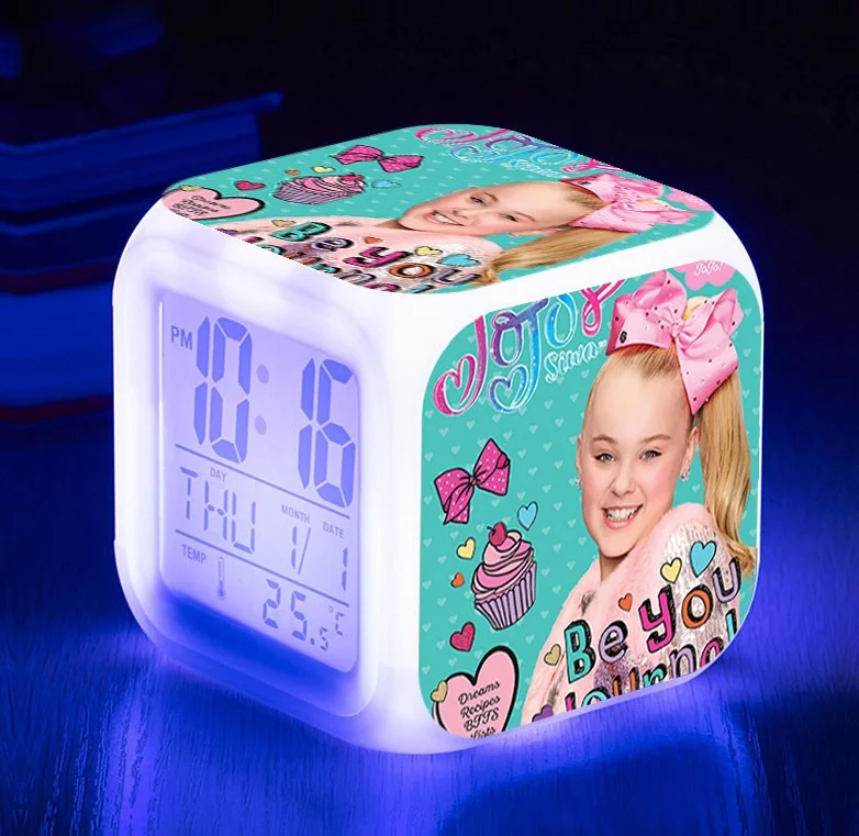 JoJo Siwa Alam Часы с цифрами время LED температура для девочек детские развивающие