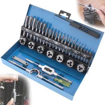 

32pcs Metric Tap and Die Set Alloy Steel M3-M12 Wrench Screwdriver Drill Bits M20 20 Dropship