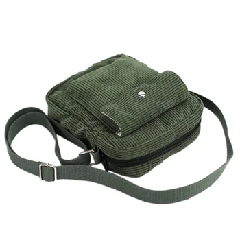 

Winter Women Corduroy Flap Bag Female Canvas Zipper Shoulder & Crossbody Bag Preppy Style Phone Coin Money Bags for Girls(Green)