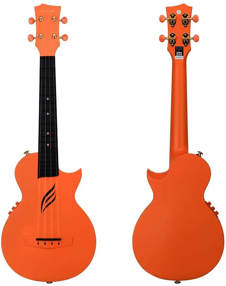 Концертные Гавайские гитары укулеле электрические Enya Nova U/PK EQ 2" Cutaway углеродное волокно для начинающих путешествия набор укулеле с трансакустическим звукоснимателем - Цвет: Orange