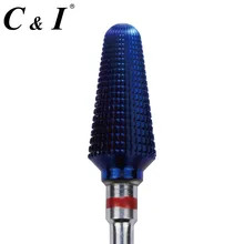 Сверло для ногтей с фиолетовым покрытием, коническое Торнадо для электрического маникюрного станка, размер Fine-F