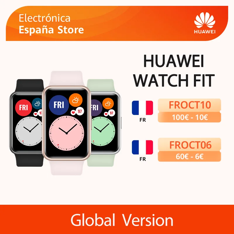 HUAWEI WATCH FIT Новинка яркие часы для с AMOLED дисплеем диагональю 1 64 дюйма Быстрая