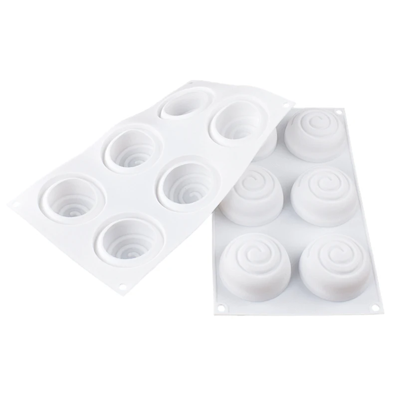 3D Round Whirlpool Silicone Soap Mousse Cake Mold Food Grade Silicone Molds for Swirl Soap Making DIY Handmade Soap Candle Craft