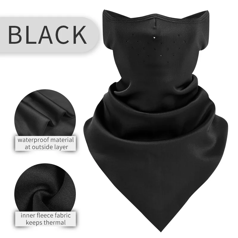 black INBIKE термо-шарф в треугольной форме зимний ветрозащитный Infleeced Шеи Лицо протектор лучший тепловой для зимы Спортивная маска для лица - Цвет: black