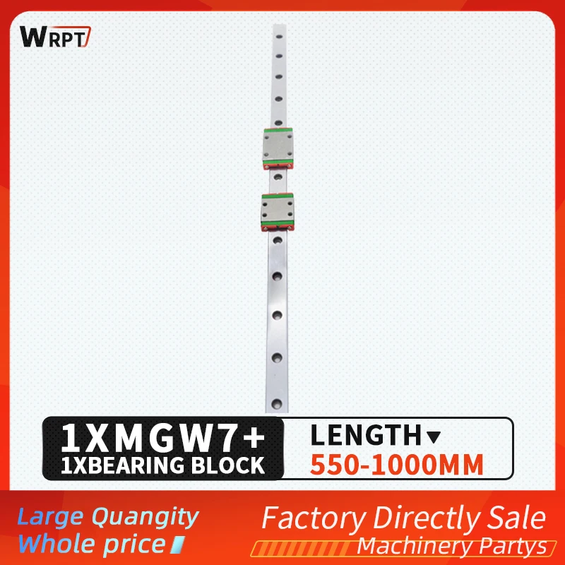 Миниатюрный линейный направляющий рельсовый слайд MGW7 L550 600 650 700 750 800 850 900 мм блок