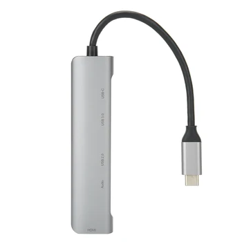 

USB C to HDMI 3.0 Hub 5-in-1 Type-C Docking Station with Audio 4K HD Converter for Dell for HP