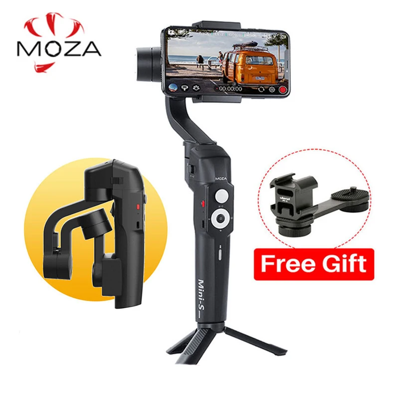 

MOZA Mini-S Foldable 3-Axis Gimbal Stabilizer Smartphone Gimbal Compatible with X 8 7 Plus 6 Plus with Quick Platback,Timelapse