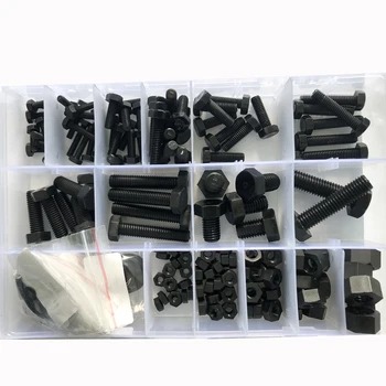 

Black Nylon Hex Bolt External Hexagon Machine Screw Nut Washer Assortment Kit M4 M5 M6 M8 M10