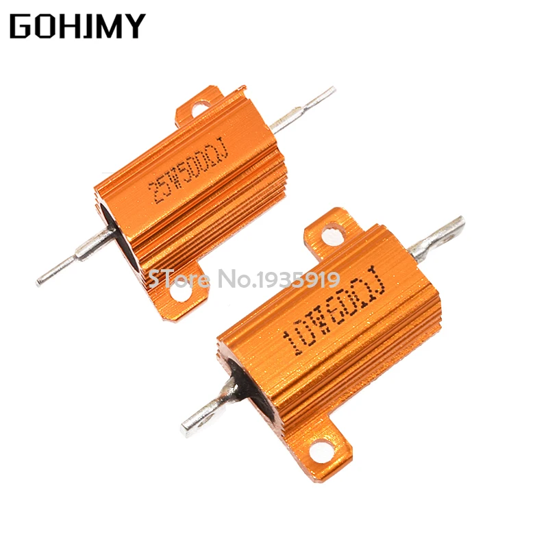 1Pcs 10W Di Potenza In Alluminio Metallo Borsette Caso Filo Avvolto Resistor 0.01 ~ 30K 1K 10K 1 2 3 5 6 8 10 20 100 150 Ohm Rx24