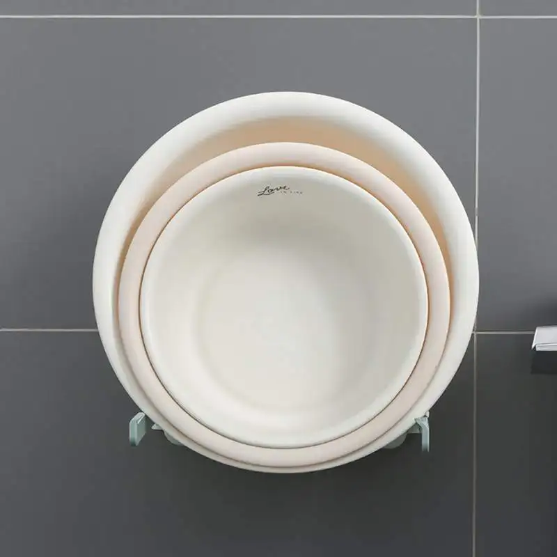 Nail-free Wall-mounted Multifunctional Folding Washbasin Rack Bathroom Hanging Racks Wall Mounted Storage Shelf