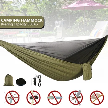 

Portable Outdoor Camping Hammock with Mosquito Net High Strength Speed-open Hanging Bed Hunting Sleeping Swing Anti-mosquito