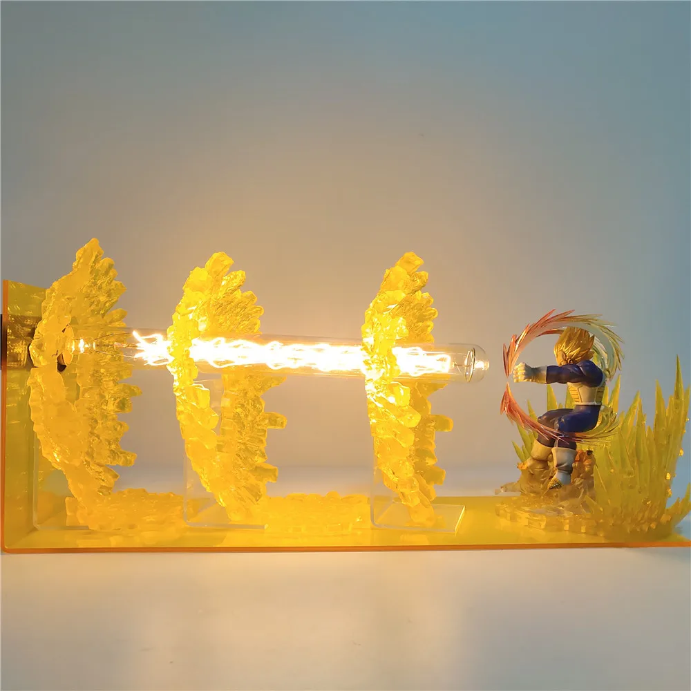 Dragon Ball Z Vegeta PVC Action Figurine LED Lighting for Home Dragonball Anime Figurine Vegeta Goku Toys Xmas Gift Diorama