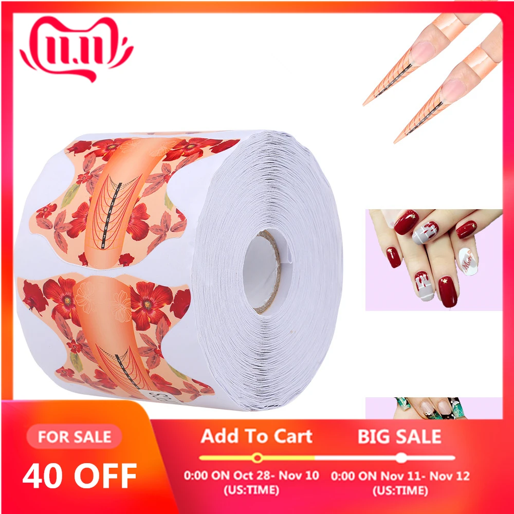 

500Pcs Nail Forms Extension Guide Forms DIY Design Acrylic UV Gel Nail Art Tip Sticker Manicure Tips Accessories for Nails Care