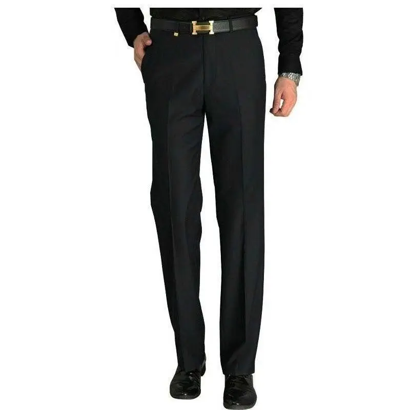 

Winter Men's Pants Thick Black Dress Pants Straight High Waist Trousers Anti-Wrinkle Smart Casual Pants Suit Trousers for Men