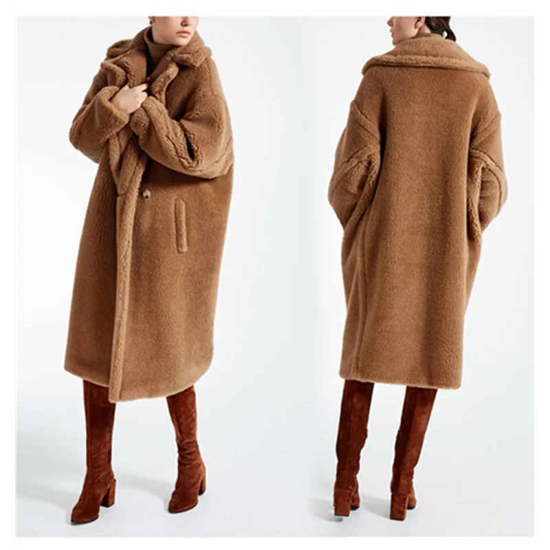 Women's Winter Fur Teddy Bear Coat - Loose and Warm Long Design image 3