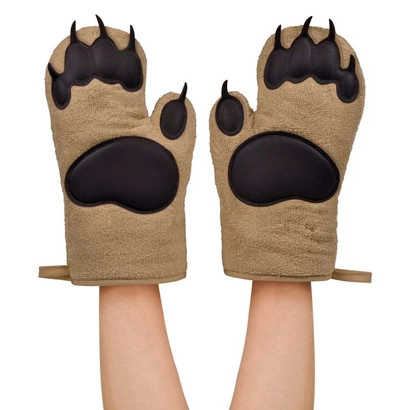 Анти-скальдинг перчатки-Прихватки бытовой медведь лапа форма силикон с покрытием кухонный инструмент H1