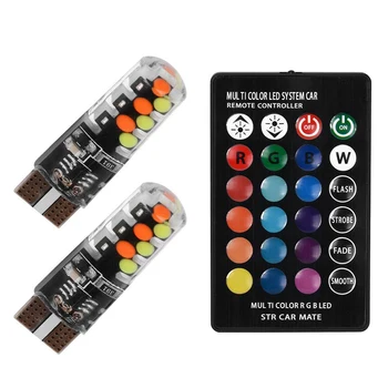 

2Pcs Car Lights LED Colour Changing Car Wedge Side Light Bulbs DC 12V 2W