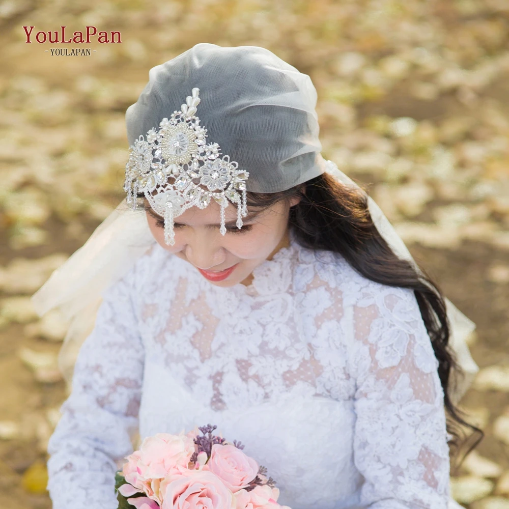YouLaPan V02,, белая/слоновая кость, свадебная вуаль с гребнем, 2 слоя, Фата для невесты, роскошная белая вуаль, короткая фата для невесты