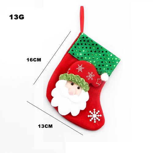1 Santa Snowman Pendant Christmas Ornaments New Year Socks Christmas Decorations for Home Merry Christmas Tree Decorations Navidad - Цвет: 1