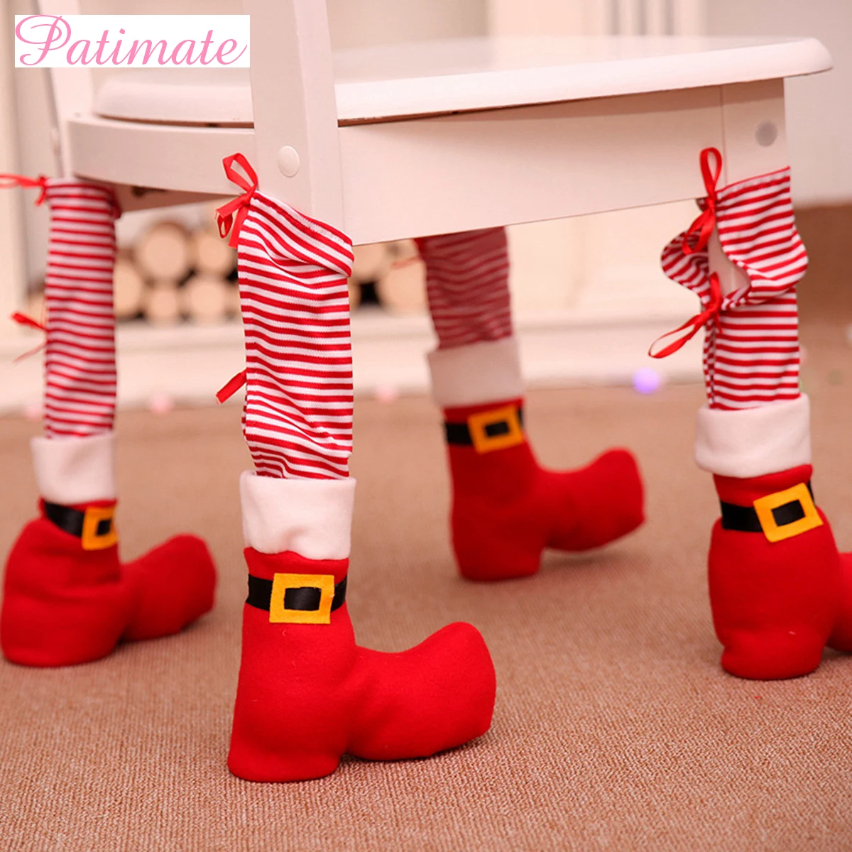 

PATIMATE Christmas Chair Foot Cover Merry Christmas Decorations For Home 2019 Christmas Ornaments Navidad Natal Gift New Year