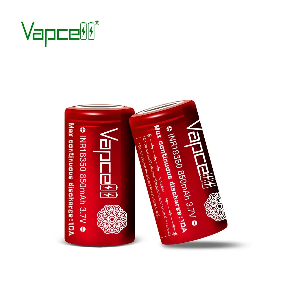 HKJ тест Vapcell красный INR18350 850mAh Высокий сток 18350 10A 3,7 V для фонарика/электроинструментов литий-ионная батарея