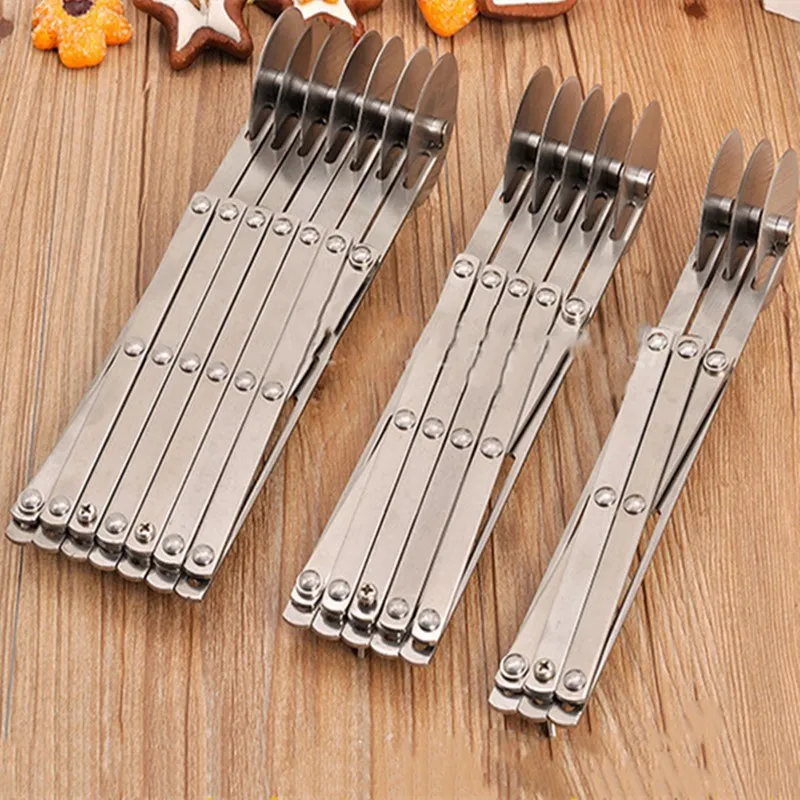 1PC Stainless Steel Dough Divider Cutter Side Pasta Knife Flexible Roller Blade 5/7/3 Wheels Pizza Pastry Peeler Bake Tool