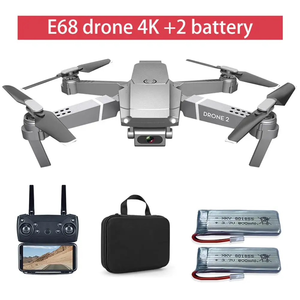 H Дрон E68 HD широкоугольный 4K wifi 1080P FPV Дрон видео запись в реальном времени Квадрокоптер высота для обслуживания Дрон камеры Дрон E58 - Цвет: H