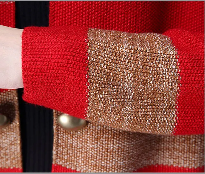 Демисезонный Новая мода Большой размер, свободного кроя Корейская версия свитер кардиганы для женщин Feminino двубортный Карманы тонкое пальто