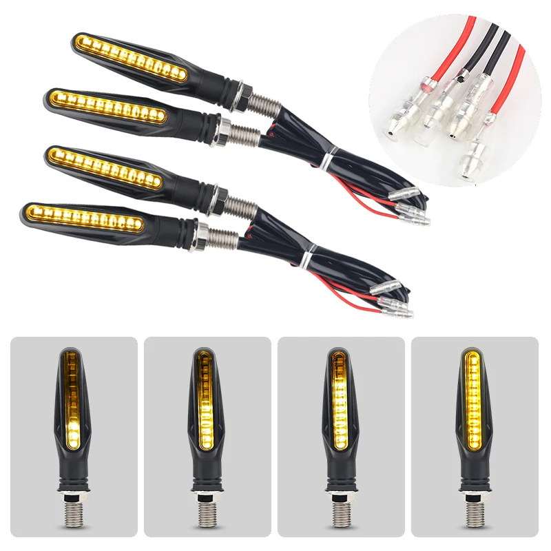

4PCS Waterproof Motorbike Tail Stop Signal Light Flashing Motorcycle 12v Led Turn Signal Indicators Lamp Lights Universal