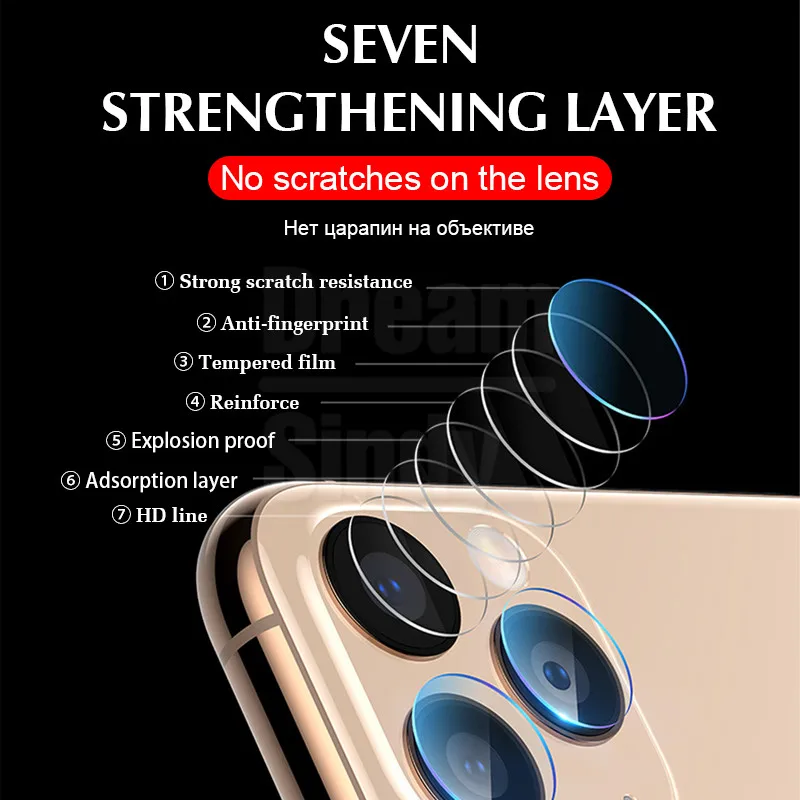 6 шт. 100D Camear Lens закаленное стекло для iPhone 11 Pro X XS Max XR Защитная пленка для iPhone 6 6s 7 8 Plus задняя крышка пленка для объектива