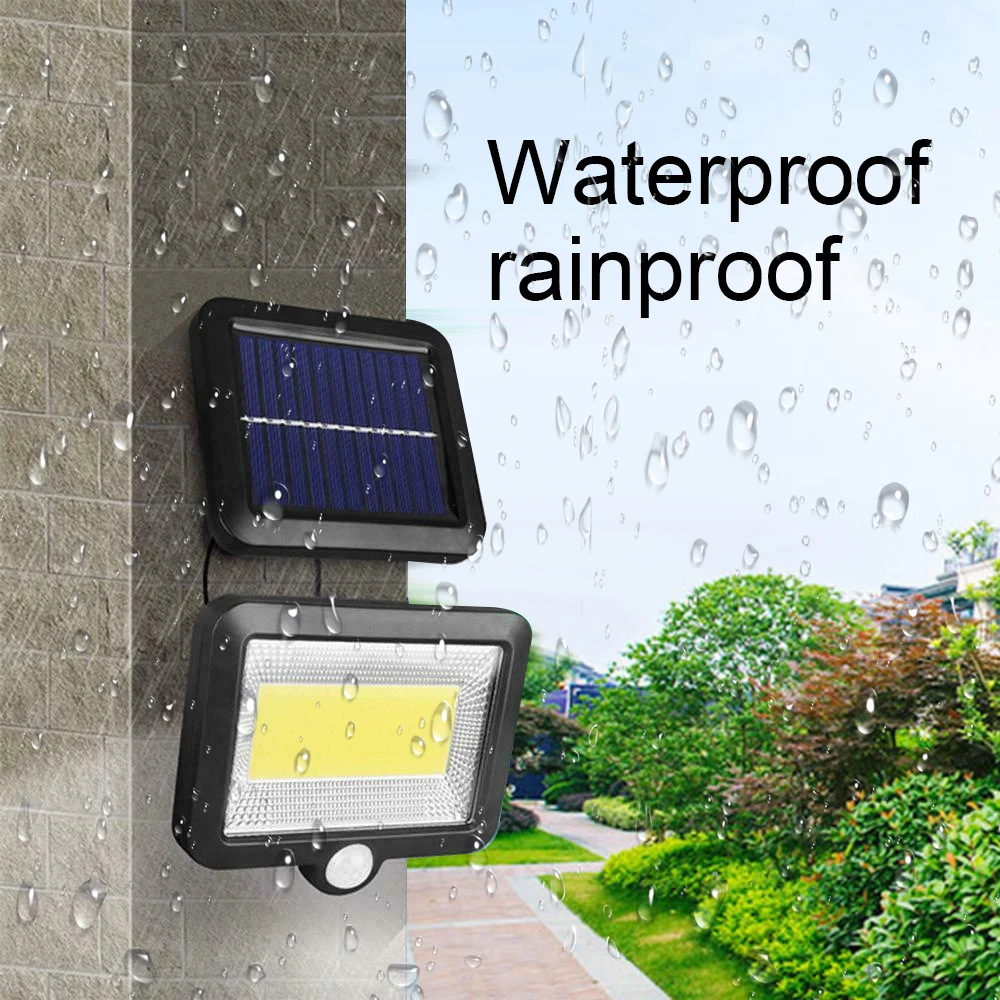 

LED COB Solar Light Motion Sensor Security Solar Powered Wall Lamp Spotlight Waterproof Outdoor Garden Yard Path Lighting