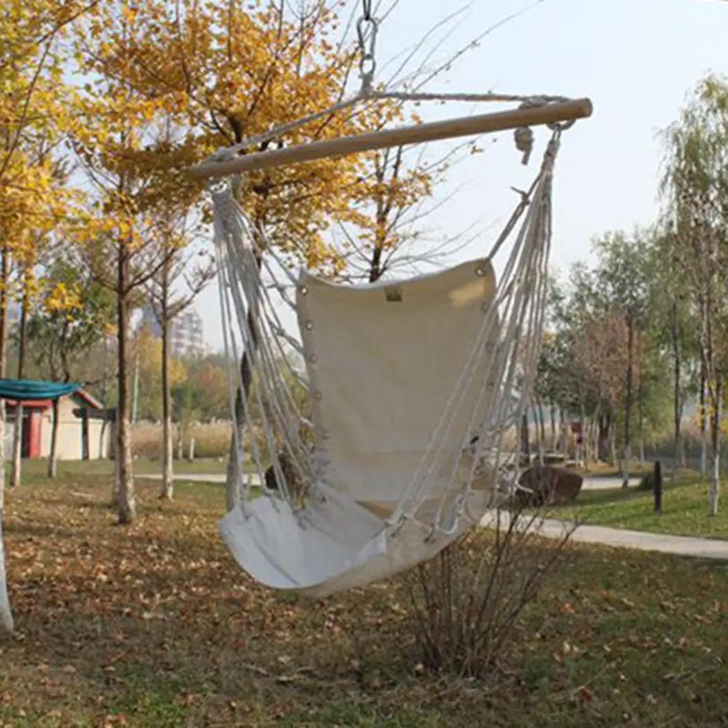 

Canvas Swing Chair Rope Garden Dormitory Outdoor Hanging 120 kg White Swinging Safe Seat
