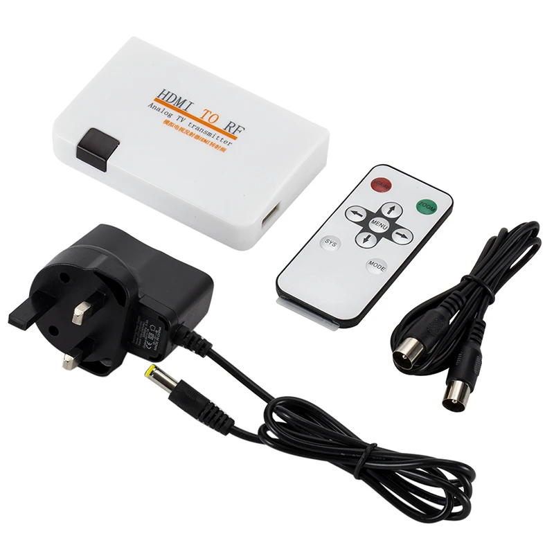 Красный Универсальный HDMI к РЧ коаксиальный конвертер коробка адаптер кабель с пультом дистанционного управления питания - Цвет: Красный