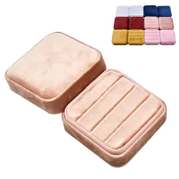 

Velvet Ring Box Square Jewelry Box Valentine's Day Ring Box With Detachable Lid