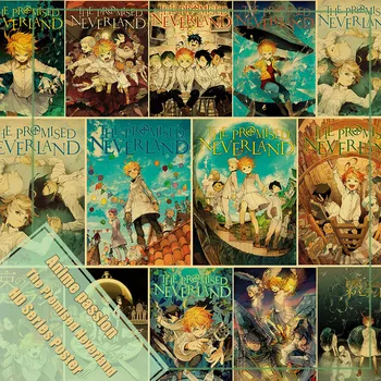 

Vintage posters Anime Cartoon The Promised Neverland poster Prints Wall Painting Good Quality Poster Home Room Bar Decoration