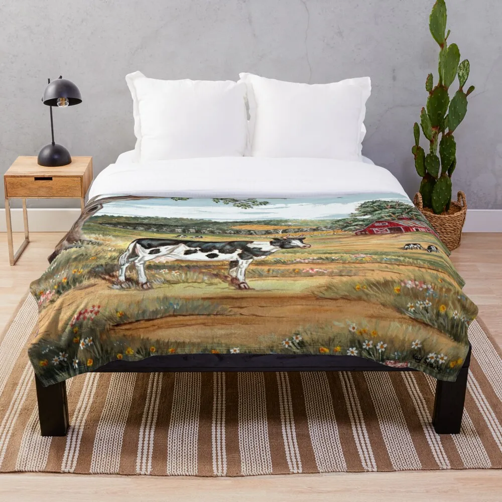 

All Season Printed Fleece Blanket Super Soft Cozy Throw Blanket Springtime Farm