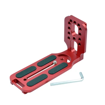 

L130A Universal Vertical Quick Release L Plate Holder Grip Base for Canon Nikon Sony Fuji Olympus Camera Zhiyun Feiyu (Red)