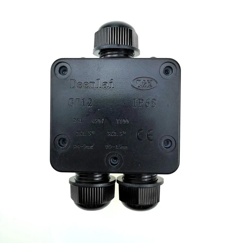 

4-15mm Waterproof Junction Box Terminal 3 Port Underground Cable Protection Building Connectors IP68 For Street Lawn Flood Light