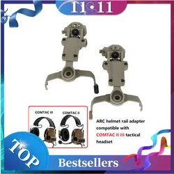 Earmuff eletrônico airsoft tiro fone de ouvido comtac ii iii proteção auditiva tático fone accessorie arco capacete adaptador ferroviário