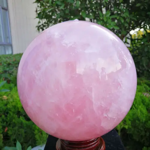 26lb Натуральная розовая роза хрустальный шар кварц лечебная Сфера рейки