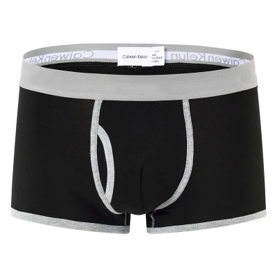 Grey-Black Подгоняйте ваш логотип Pantalones cortos hombres ropa interior transpirable suave de los boxeadores de los hombres de boxer shorts - Цвет: Grey-Black