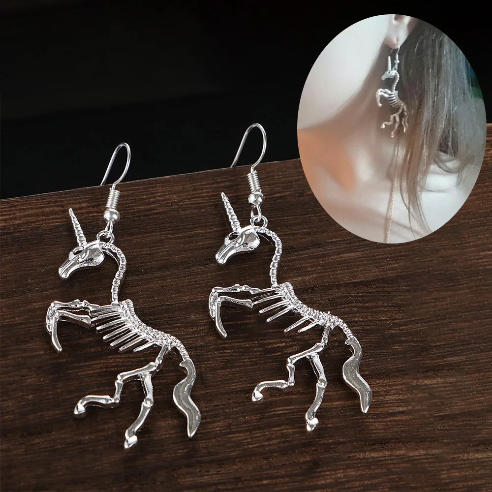 Punk Unicorn Skeleton Earrings